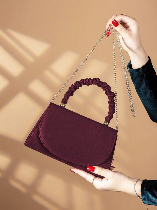 Geantă PU pentru femei – formă orizontală pătrată, închidere magnetică, căptușeală poliester, buzunar interior.