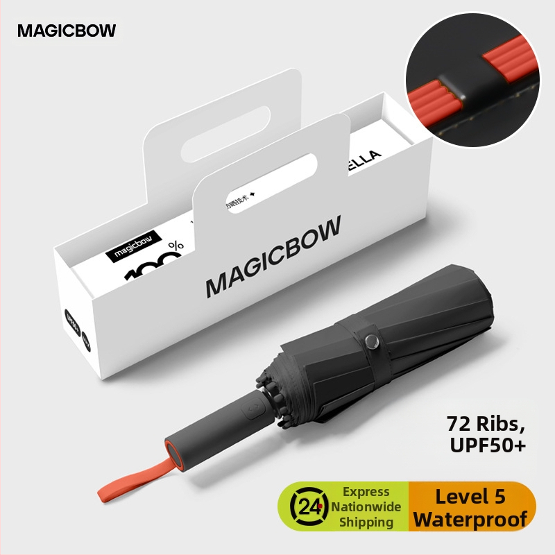 Αυτόματη διπλωτή ομπρέλα με 12 βέργες, ανθεκτική στον άνεμο, UV προστασία UPF50+, ατσάλινος σκελετός