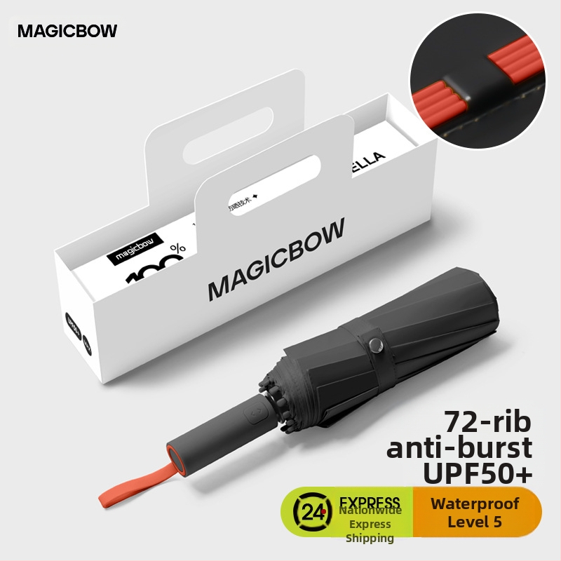 Visapusiai automatinis sulankstomas skėtis su 12 stiebų, vėjo atsparus, UPF50+ UV apsauga, plieninis rėmas