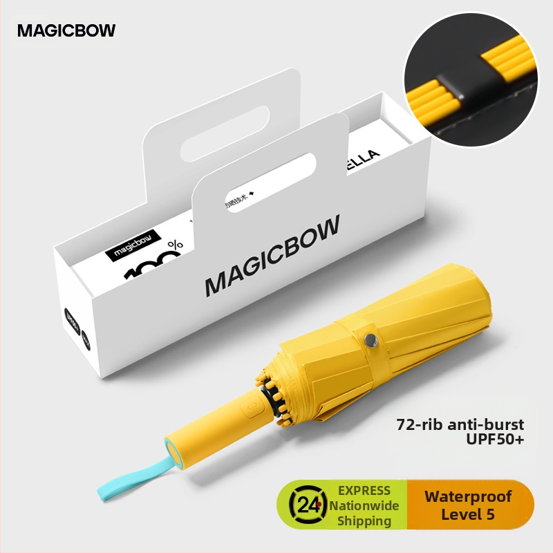 Visapusiai automatinis sulankstomas skėtis su 12 stiebų, vėjo atsparus, UPF50+ UV apsauga, plieninis rėmas