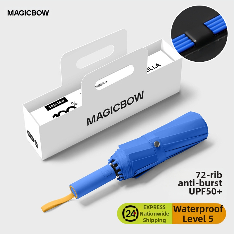 Visapusiai automatinis sulankstomas skėtis su 12 stiebų, vėjo atsparus, UPF50+ UV apsauga, plieninis rėmas