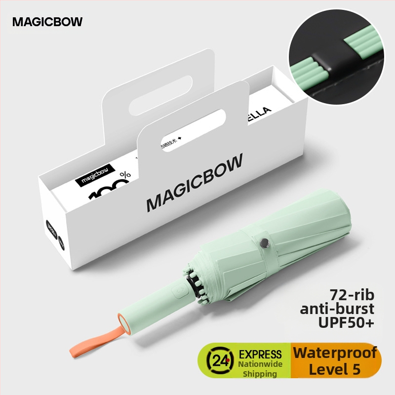 Visapusiai automatinis sulankstomas skėtis su 12 stiebų, vėjo atsparus, UPF50+ UV apsauga, plieninis rėmas