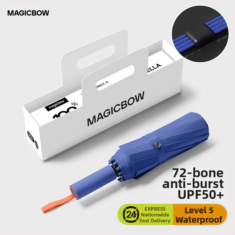 Visapusiai automatinis sulankstomas skėtis su 12 stiebų, vėjo atsparus, UPF50+ UV apsauga, plieninis rėmas