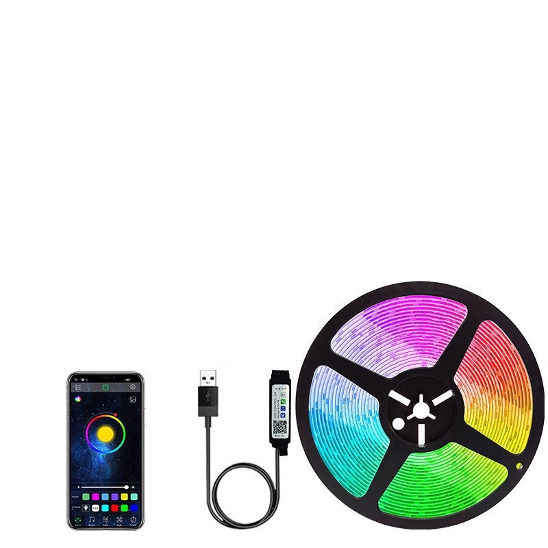 Bandă LED RGB 5V USB pentru TV fundal (auto-adezivă, cip 5050, reglabilă)