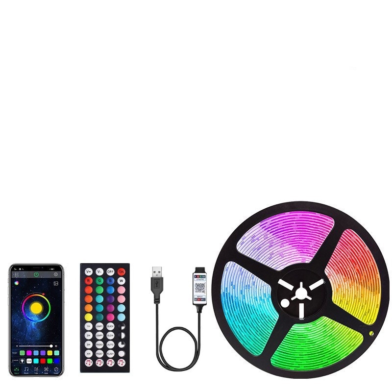 Bandă LED RGB 5V USB pentru TV fundal (auto-adezivă, cip 5050, reglabilă)