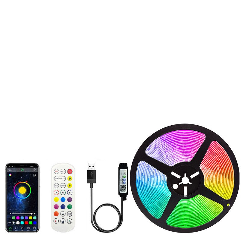 Bandă LED RGB 5V USB pentru TV fundal (auto-adezivă, cip 5050, reglabilă)