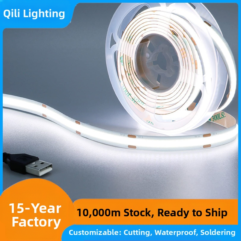 LED COB ταινία με 320 LED/m, είσοδος 5/12/24V, ρύθμιση φωτεινότητας αφής, 1100 lm, CRI 80