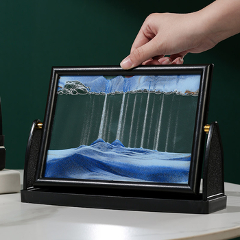 Üvegből készült folyékony homok festmény – geometriai forma, félig kézzel készített, fényes felület, dekoratív