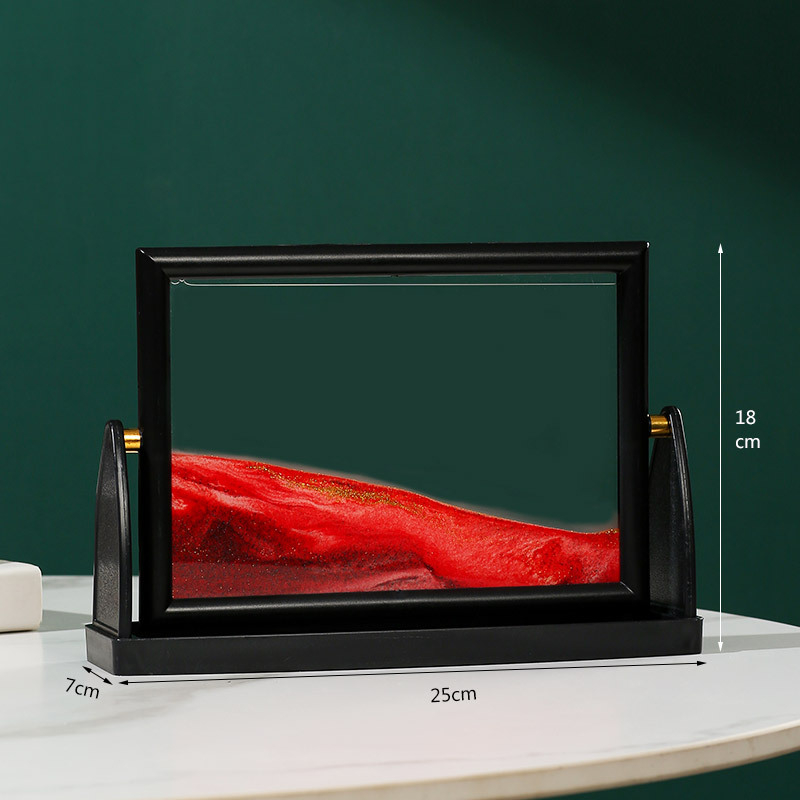 Üvegből készült folyékony homok festmény – geometriai forma, félig kézzel készített, fényes felület, dekoratív