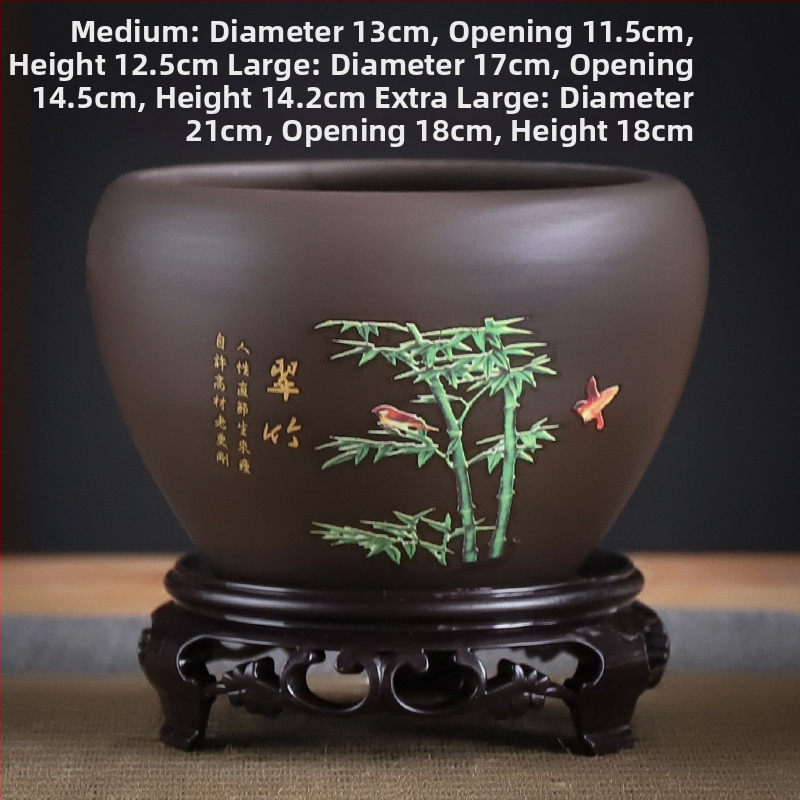 Ghiveci ceramic – respirabil, rezistent la deformare, rezistent la coroziune, durabil pentru birou (orhidee și pothos)