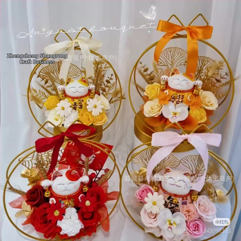 Μεταλλικό στηρίγμα λουλουδιών, καρδιά σχήματος κυκλική διαμόρφωση λουλουδιών, μεταλλική κατασκευή, καθολική χρήση, συσκευασία από χαρτόνι