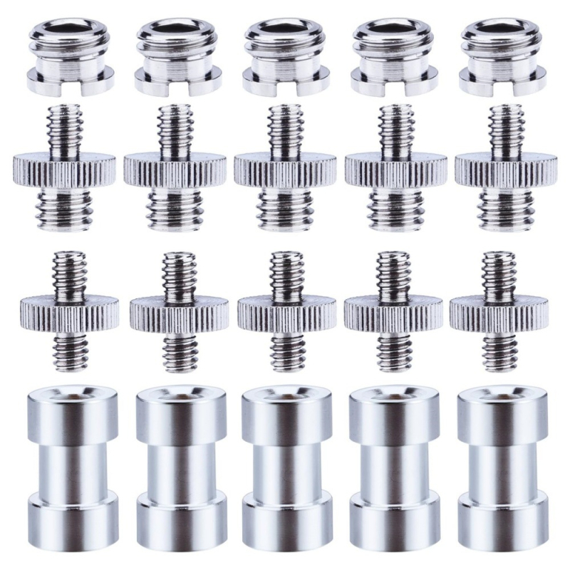 Adaptor din aluminiu pentru pantof cald, convertor 3/8–1/4, pentru trepied/PTZ, filet 1/4in