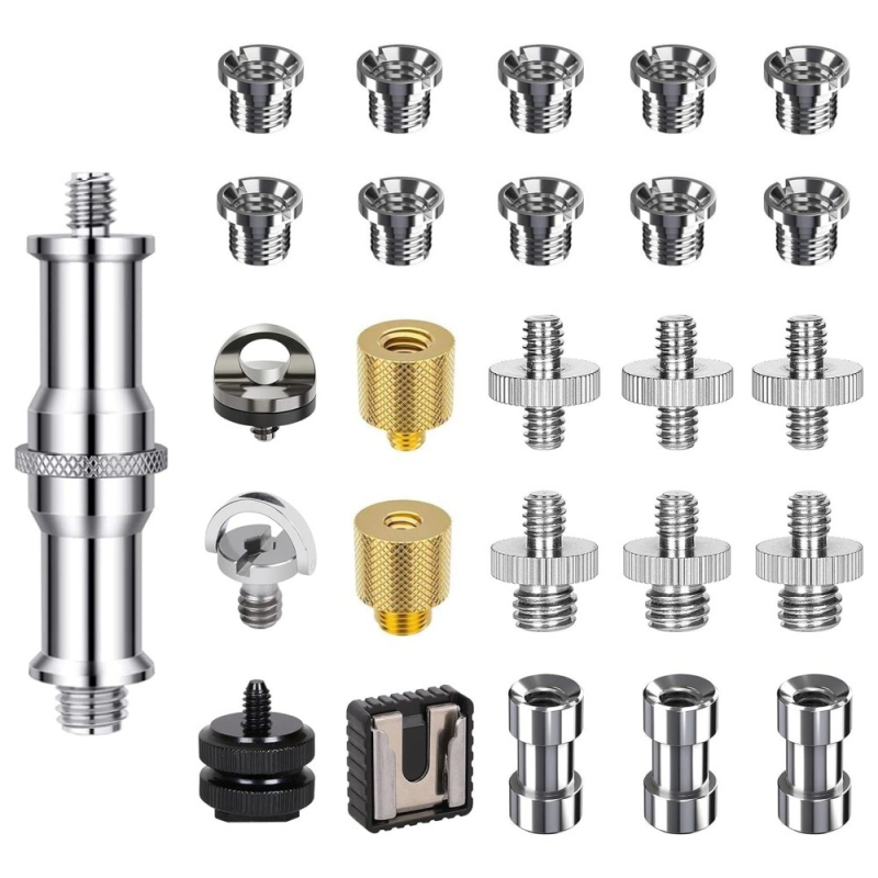 Adaptor din aluminiu pentru pantof cald, convertor 3/8–1/4, pentru trepied/PTZ, filet 1/4in