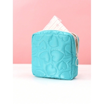 Мини PU кожена чантичка за съхранение с любовен модел, водоустойчива, подплата полиестер, стил градска простота