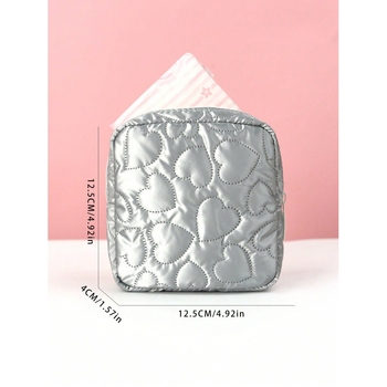 Мини PU кожена чантичка за съхранение с любовен модел, водоустойчива, подплата полиестер, стил градска простота