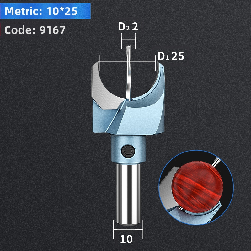 Karbīda Budas pērlī nazis – griešanas instruments apaļām un koka pērlēm apstrādei, ar urbja komplektu
