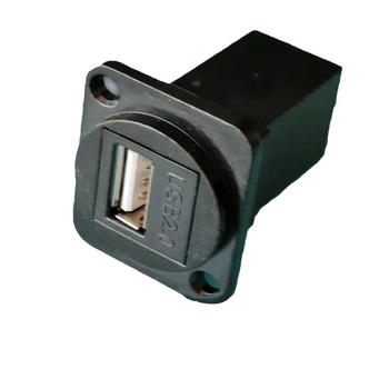 D‑τύπου USB 2.0 γωνιαίος συνδετήρας για μεταφορά δεδομένων, με βιδωτή τοποθέτηση και διπλή οπή