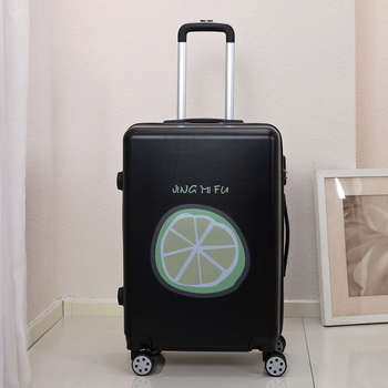 Χειραποσκευή με περιστρεφόμενους τροχούς, φερμουάρ, ABS υλικό, κλείδωμα με κωδικό, ριγέ σχέδιο για επιχειρηματικά ταξίδια