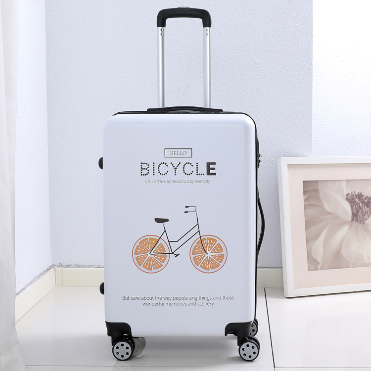 Куфар за ръчен багаж със универсални колела, ципово отваряне, ABS материал, заключване с парола, шарка на райета за бизнес пътувания