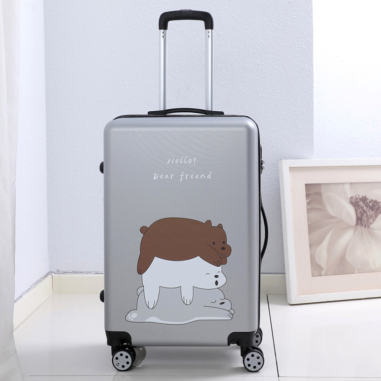 Куфар за ръчен багаж със универсални колела, ципово отваряне, ABS материал, заключване с парола, шарка на райета за бизнес пътувания