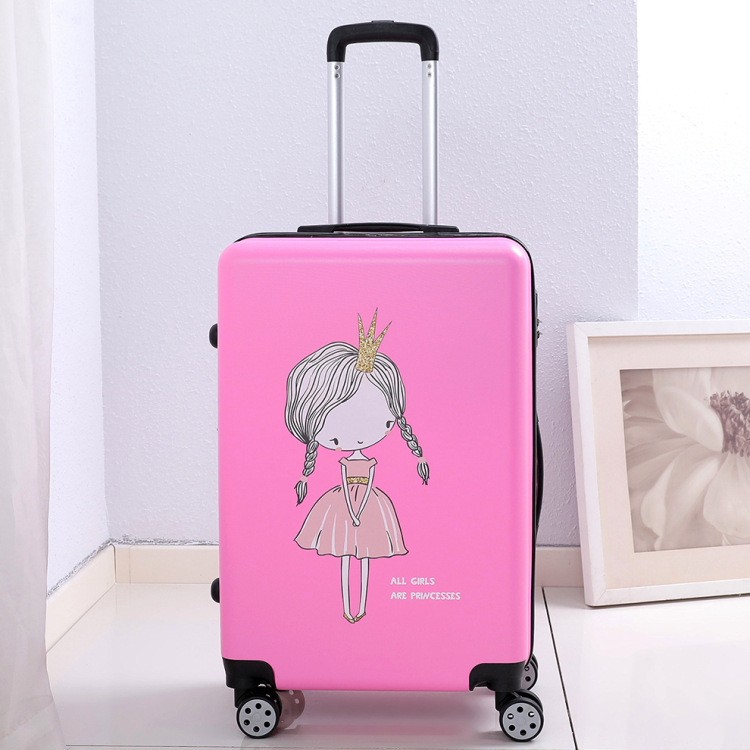 Куфар за ръчен багаж със универсални колела, ципово отваряне, ABS материал, заключване с парола, шарка на райета за бизнес пътувания