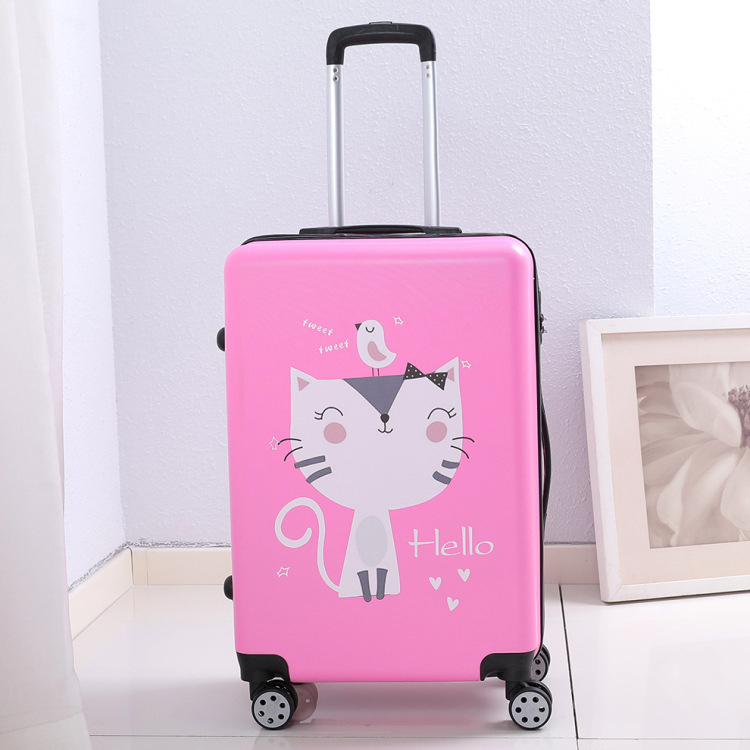 Куфар за ръчен багаж със универсални колела, ципово отваряне, ABS материал, заключване с парола, шарка на райета за бизнес пътувания