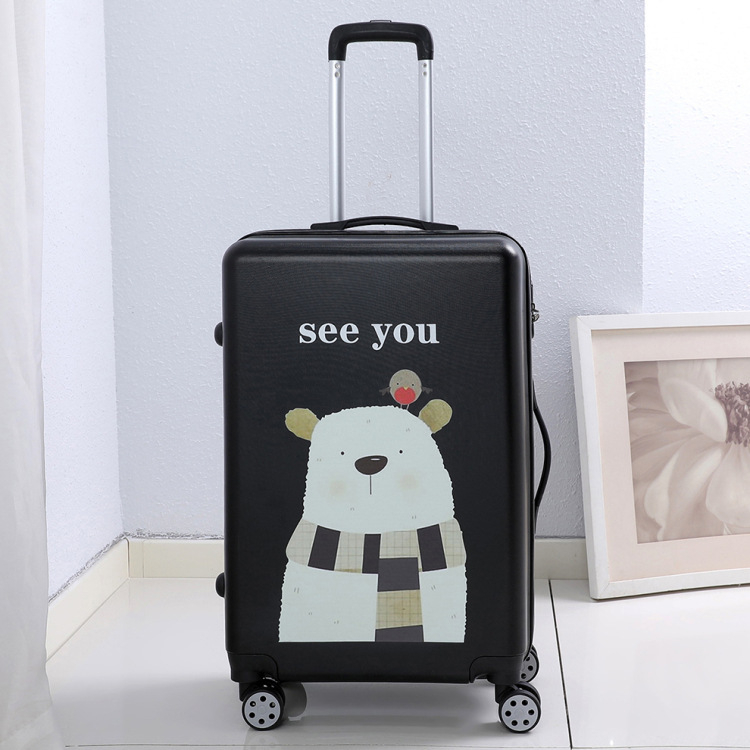 Куфар за ръчен багаж със универсални колела, ципово отваряне, ABS материал, заключване с парола, шарка на райета за бизнес пътувания