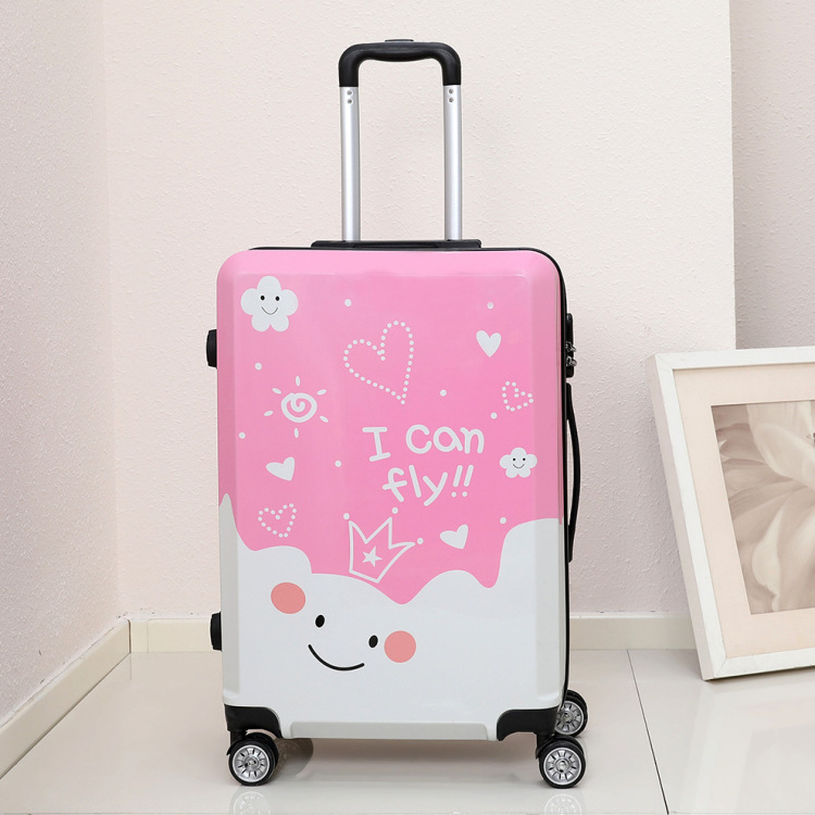 Куфар за ръчен багаж със универсални колела, ципово отваряне, ABS материал, заключване с парола, шарка на райета за бизнес пътувания