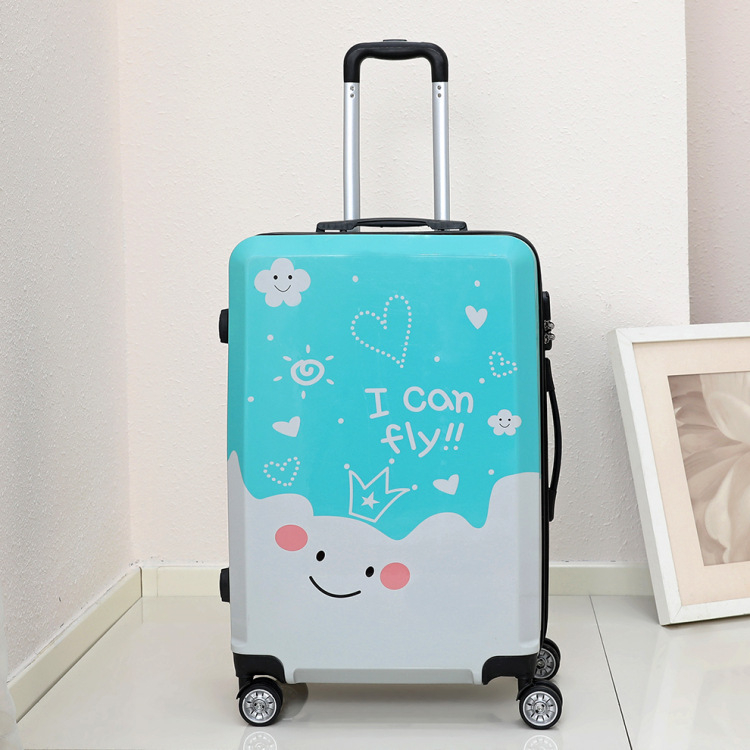 Куфар за ръчен багаж със универсални колела, ципово отваряне, ABS материал, заключване с парола, шарка на райета за бизнес пътувания