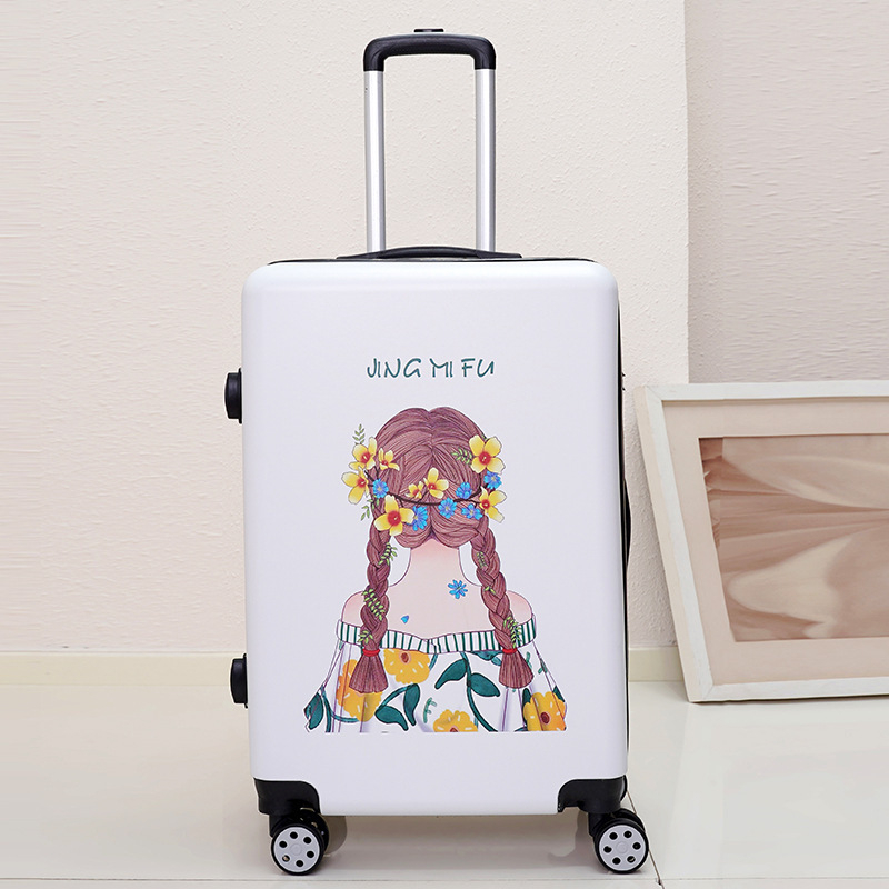 Куфар за ръчен багаж със универсални колела, ципово отваряне, ABS материал, заключване с парола, шарка на райета за бизнес пътувания