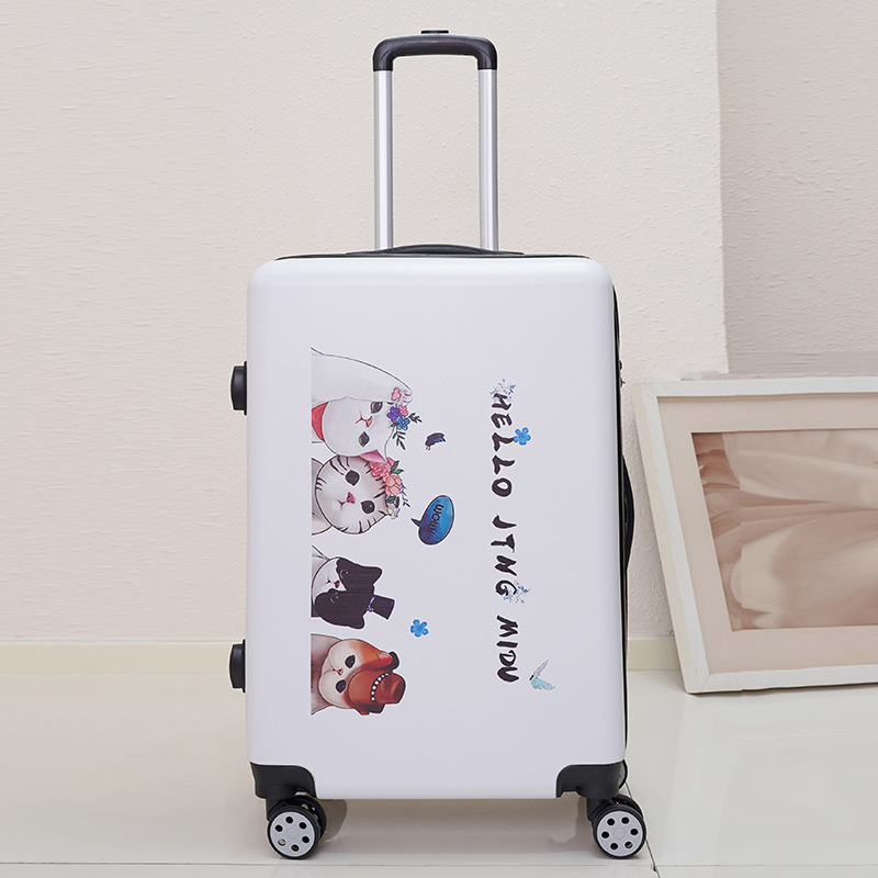 Куфар за ръчен багаж със универсални колела, ципово отваряне, ABS материал, заключване с парола, шарка на райета за бизнес пътувания