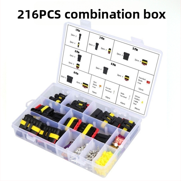 Conector auto impermeabil, seria 1.5, mufă HID și priză AMP, masculin și feminin