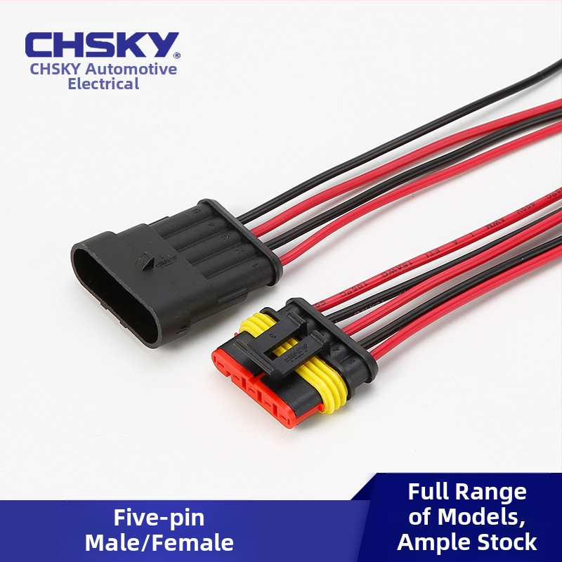 Conector auto impermeabil, seria 1.5, mufă HID și priză AMP, masculin și feminin