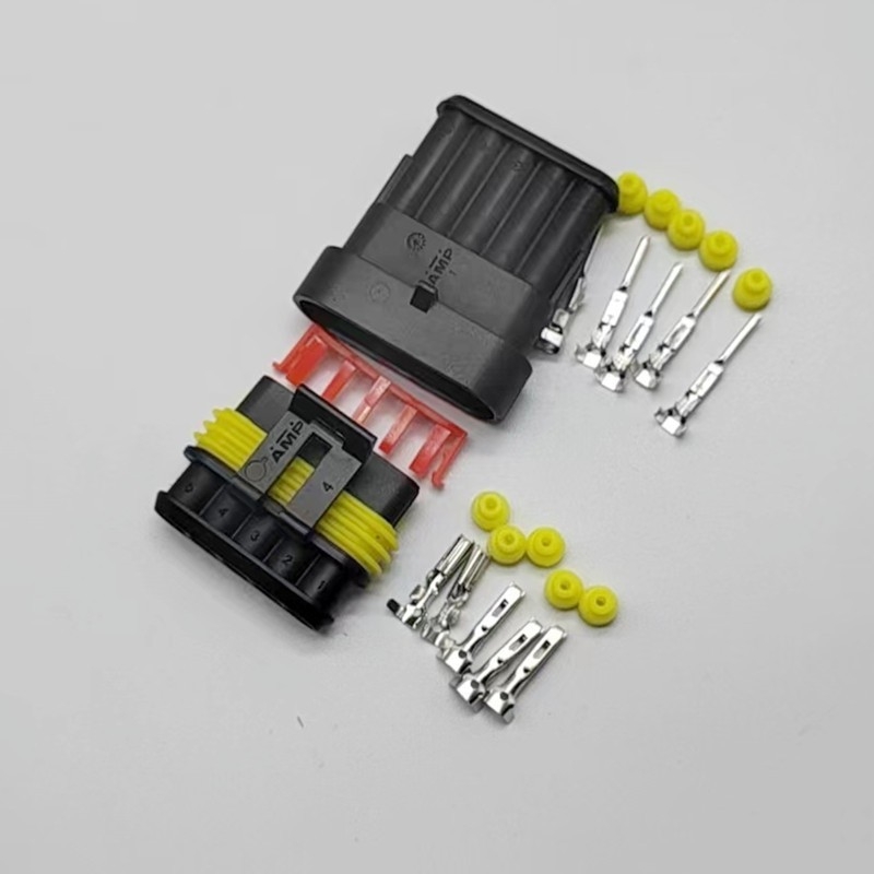 Conector auto impermeabil, seria 1.5, mufă HID și priză AMP, masculin și feminin