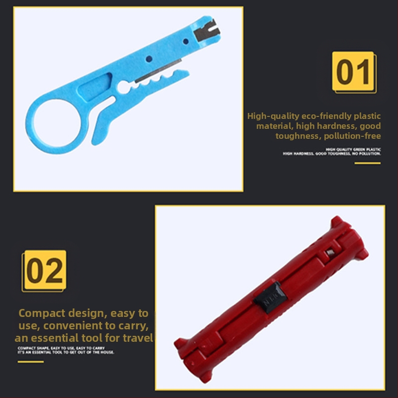 Многофункционален инструмент за обелване на кабели – нож за обелване и клещи за коаксиални, мрежови, видео и телефонни кабели