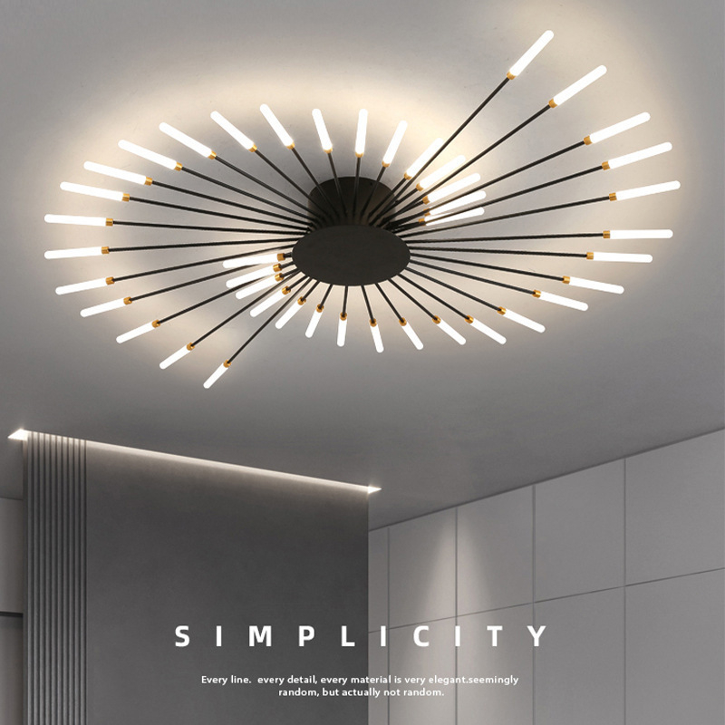 Lampa de plafon LED pentru living și dormitor – design minimalist modern, lux subtil, inspirație din artificii, acoperire 15–30 m², CRI ≥90
