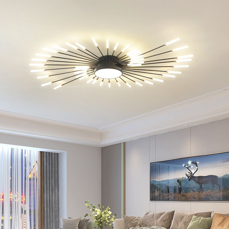 Lampa de plafon LED pentru living și dormitor – design minimalist modern, lux subtil, inspirație din artificii, acoperire 15–30 m², CRI ≥90
