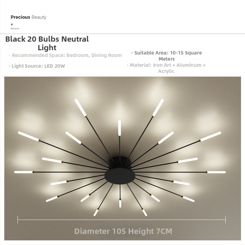 Lampa de plafon LED pentru living și dormitor – design minimalist modern, lux subtil, inspirație din artificii, acoperire 15–30 m², CRI ≥90
