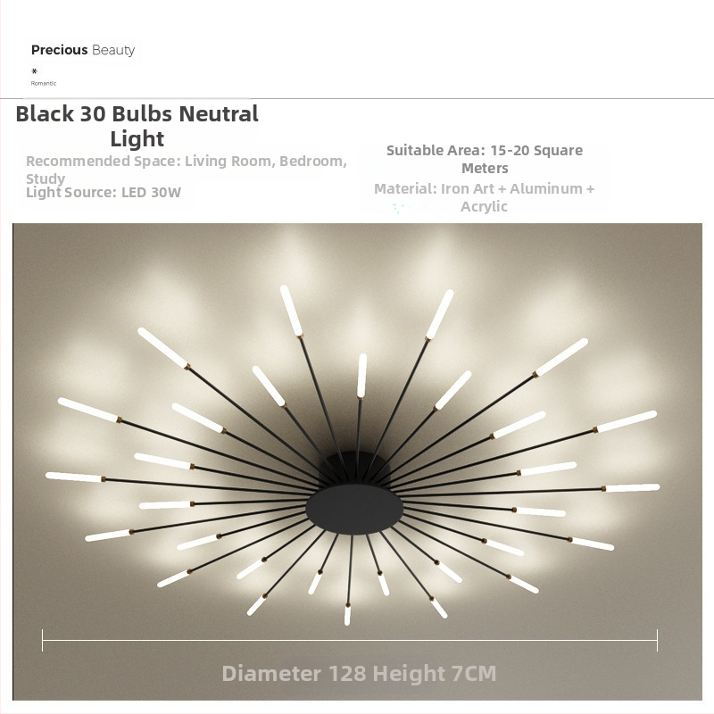 Lampa de plafon LED pentru living și dormitor – design minimalist modern, lux subtil, inspirație din artificii, acoperire 15–30 m², CRI ≥90