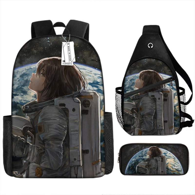 Vaikų kuprinė su anime piešiniu, Oxford audinys, kvėpuojanti, atspari vandeniui, ultra lengva, skirta 1–2 klasei