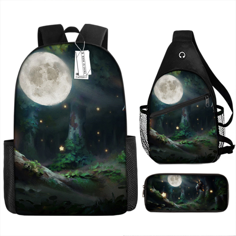 Vaikų kuprinė su anime piešiniu, Oxford audinys, kvėpuojanti, atspari vandeniui, ultra lengva, skirta 1–2 klasei