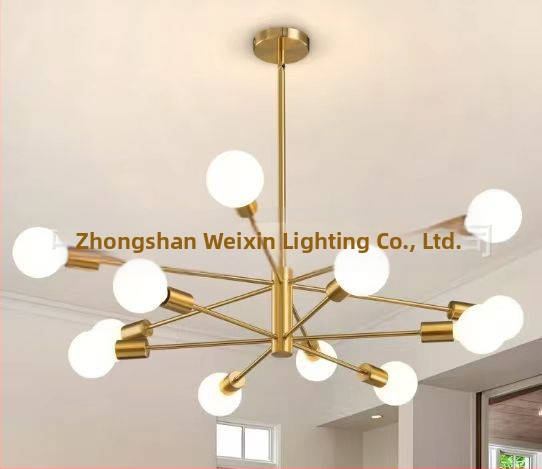 kovácsoltvas csillár, LED világítás, 110V, többfejes, 15–30㎡ hatótávolság, modell BK3090