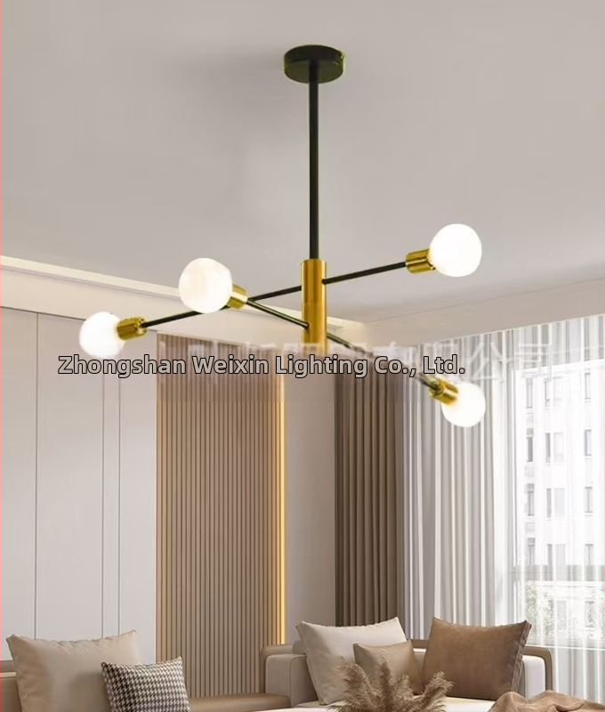 kovácsoltvas csillár, LED világítás, 110V, többfejes, 15–30㎡ hatótávolság, modell BK3090