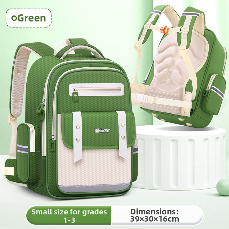 PIKBEAR Skolas mugursoma 1.–6. klase ar muguras aizsardzību – elpojošs Oxford audums, ūdensnecaurlaidīga, ļoti viegla, paplašināma (Zīmējums: Dzīvnieki; Oderne: NAILONS)