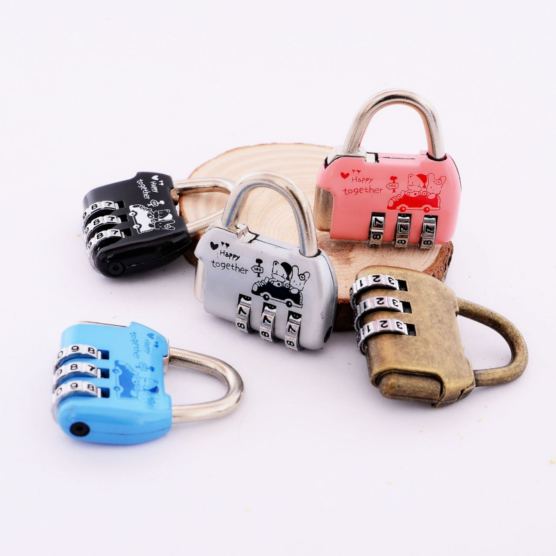 CH-604 aliaj de zinc, încuietoare mecanică cu combinație de 4 cifre pentru dulapuri și bagaje — grosimea tijelor de blocare 6 mm, distanța 20×24 mm