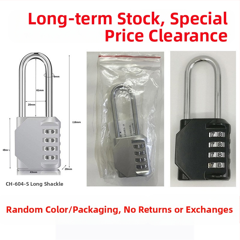 CH-604 aliaj de zinc, încuietoare mecanică cu combinație de 4 cifre pentru dulapuri și bagaje — grosimea tijelor de blocare 6 mm, distanța 20×24 mm