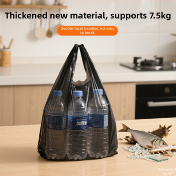 Οικιακές παχυνμένες σακούλες απορριμμάτων, γιλέκα-στυλ, LDPE, μίας χρήσης, 50 τεμάχια ανά συσκευασία