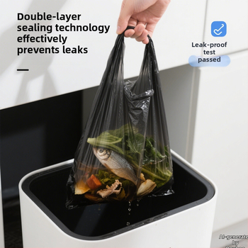 Οικιακές παχυνμένες σακούλες απορριμμάτων, γιλέκα-στυλ, LDPE, μίας χρήσης, 50 τεμάχια ανά συσκευασία