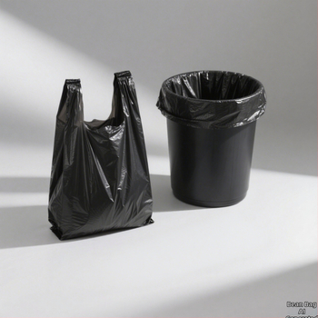 Οικιακές παχυνμένες σακούλες απορριμμάτων, γιλέκα-στυλ, LDPE, μίας χρήσης, 50 τεμάχια ανά συσκευασία