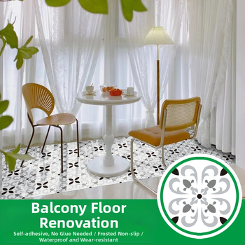 Pašlīmējošas grīdas uzlīmes ar baroka rakstu, 0,8 mm biezums, pretslīdējošas, piemērotas dzīvojamajai istabai, guļamistabai, gaitenim un sporta zonām